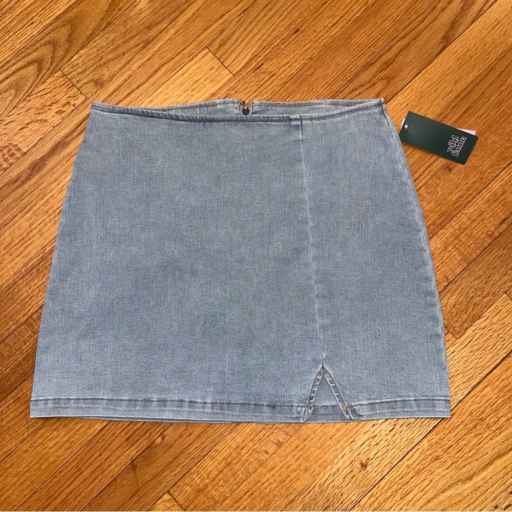 wild fable Notch-Front Denim Skirt